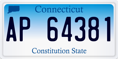 CT license plate AP64381
