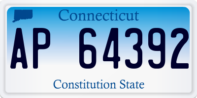 CT license plate AP64392