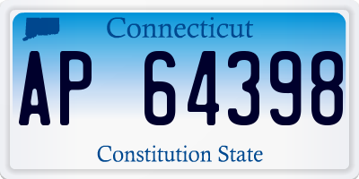 CT license plate AP64398