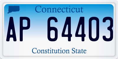 CT license plate AP64403