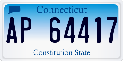 CT license plate AP64417