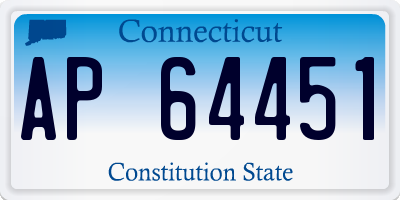 CT license plate AP64451