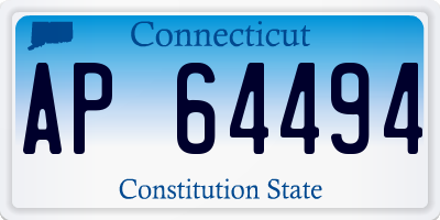 CT license plate AP64494