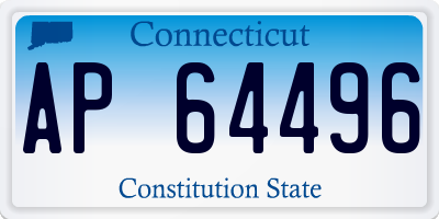 CT license plate AP64496