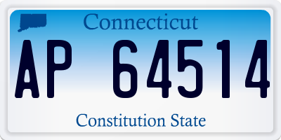 CT license plate AP64514
