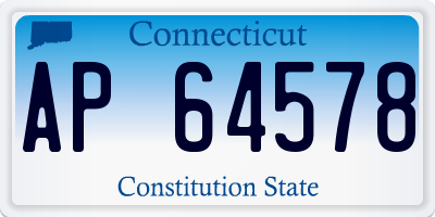 CT license plate AP64578