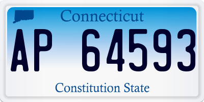 CT license plate AP64593