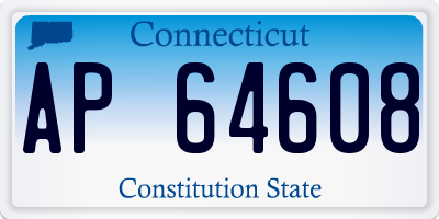 CT license plate AP64608