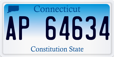 CT license plate AP64634
