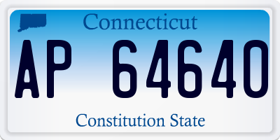 CT license plate AP64640