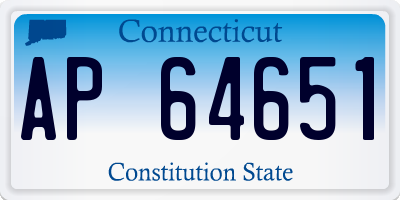 CT license plate AP64651