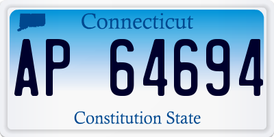CT license plate AP64694