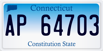 CT license plate AP64703