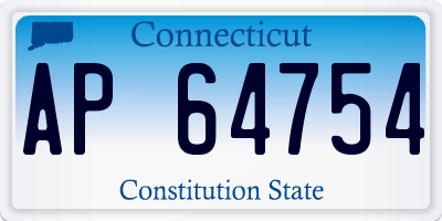 CT license plate AP64754