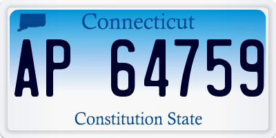 CT license plate AP64759