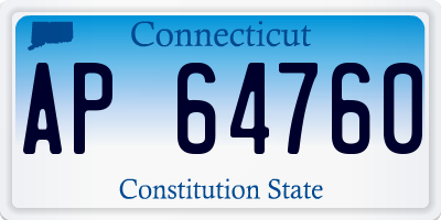 CT license plate AP64760