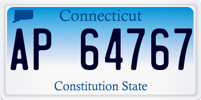 CT license plate AP64767