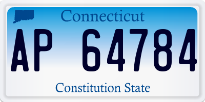 CT license plate AP64784