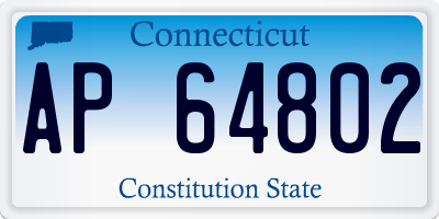 CT license plate AP64802