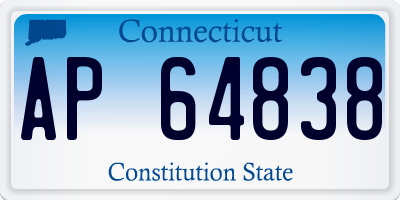 CT license plate AP64838