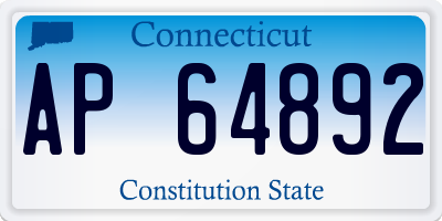 CT license plate AP64892