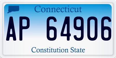 CT license plate AP64906
