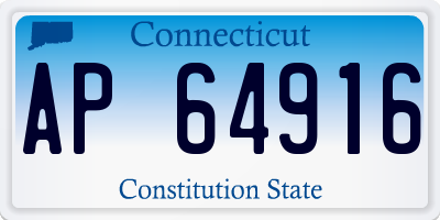CT license plate AP64916