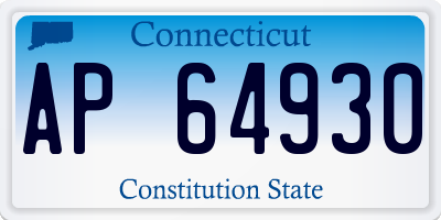 CT license plate AP64930