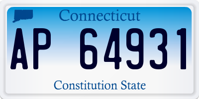 CT license plate AP64931