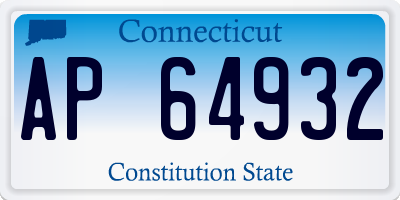 CT license plate AP64932