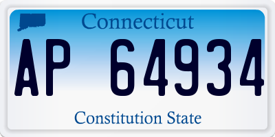CT license plate AP64934