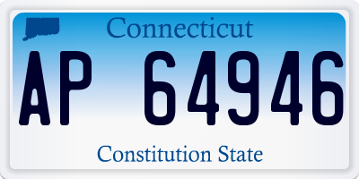 CT license plate AP64946
