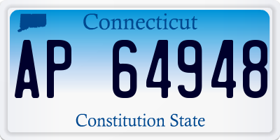 CT license plate AP64948