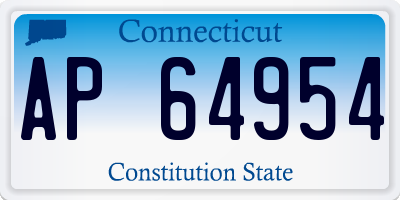 CT license plate AP64954