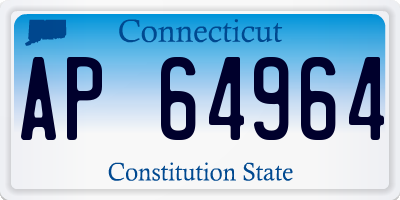 CT license plate AP64964