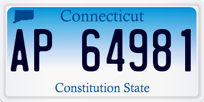 CT license plate AP64981