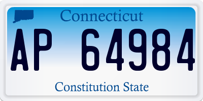 CT license plate AP64984