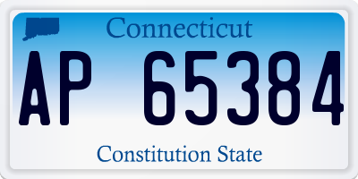 CT license plate AP65384