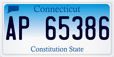 CT license plate AP65386