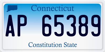 CT license plate AP65389