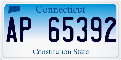 CT license plate AP65392
