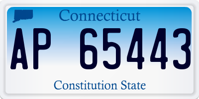 CT license plate AP65443