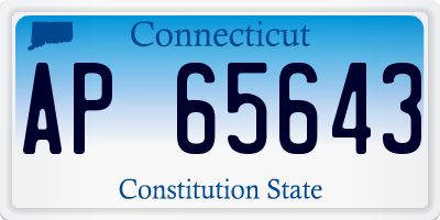 CT license plate AP65643