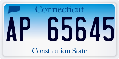 CT license plate AP65645