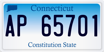 CT license plate AP65701