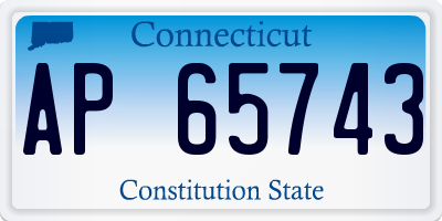 CT license plate AP65743