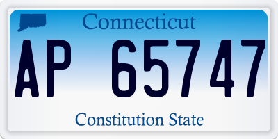 CT license plate AP65747