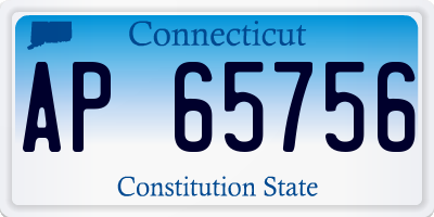 CT license plate AP65756