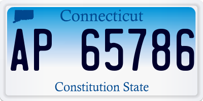 CT license plate AP65786