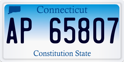 CT license plate AP65807